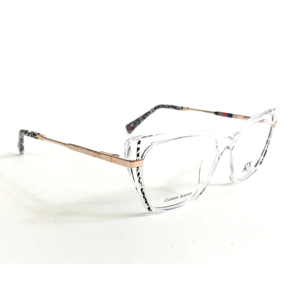 GX Gwen Stefani Eyeglasses Frames GX101 CRY Crystal Clear Rose Gold 53-14-130